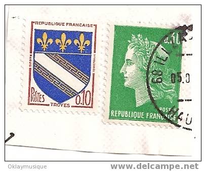 Timbre De France N° 1353 & 1536A SUR FRAGMENT - 1941-66 Wapenschilden