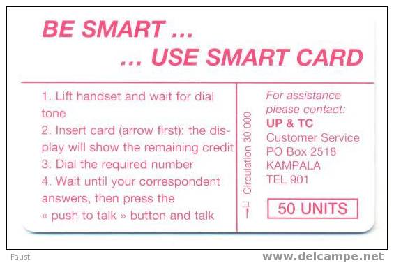 50units  TELEPHONE SMART CARD (30.000) - Uganda