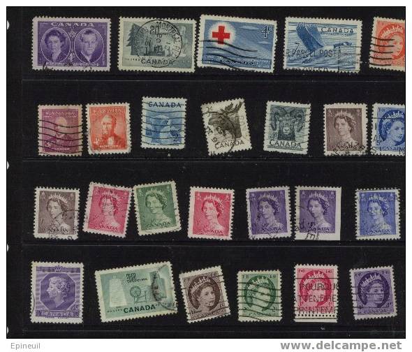 LOT 13 ° 25 TIMBRES DIFFERENTS 1953 1954 - Used Stamps