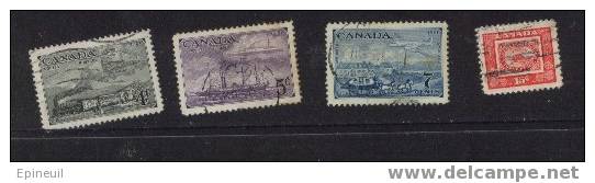CANADA 1951 ° N° 246 247 248 249 YT - Usados