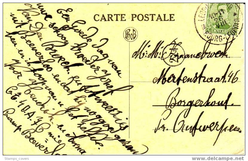 BELGIUM USED POST CARD 1920 ? CAMP DE BEVERLOO CASERNE D´INFANTERIE - Leopoldsburg (Camp De Beverloo)