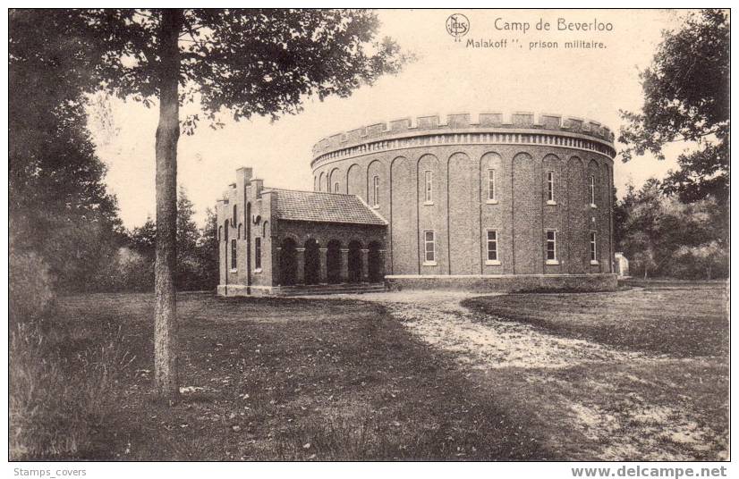 BELGIUM USED POST CARD 1924 CAMP DE BEVERLOO MALAKOFF PRISON MILITAIRE - Leopoldsburg (Beverloo Camp)