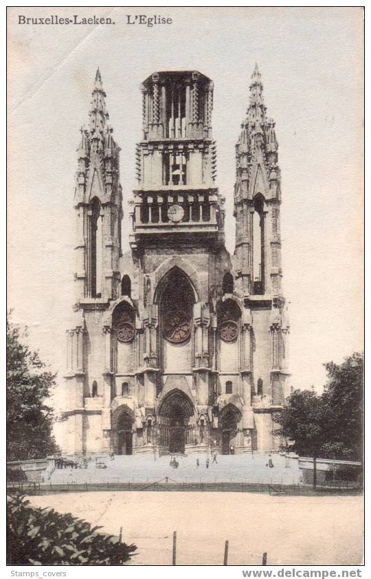 BELGIUM USED POST CARD 1911 LAEKEN EGLISE NOTRE-DAME - Laeken