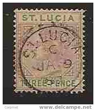St. LUCIA - VF 1883 Scott # 32a With Clear CDS JA-9-87 - At Back EXPERTIZING -CPP- Blue Cancel - St.Lucie (1979-...)