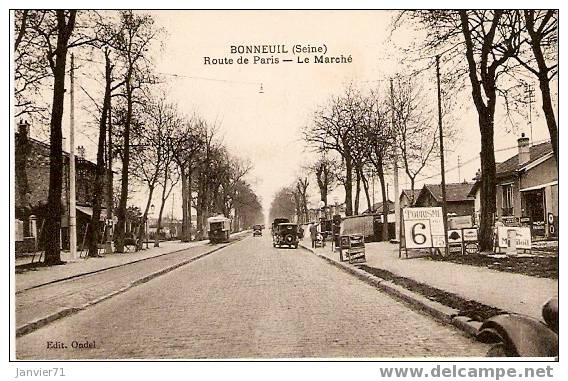 Bonneuil (Seine). Route De Paris. Le Marché - Bonneuil Sur Marne