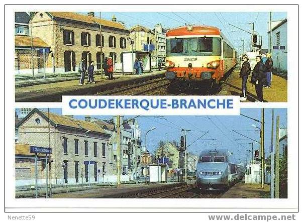 59 COUDEKERQUE BRANCHE La Gare : TGV  Et La Micheline - Coudekerque Branche