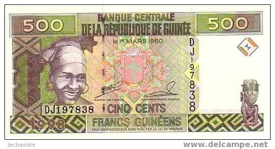 GUINEE   500 Francs  Daté De 1998   Pick 36     ***** BILLET  NEUF ***** - Guinée