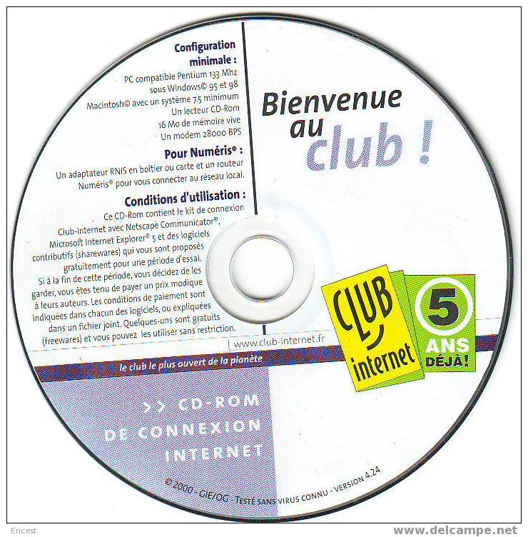 CD SEUL CLUB INTERNET 5 ANS DEJA - Connection Kits