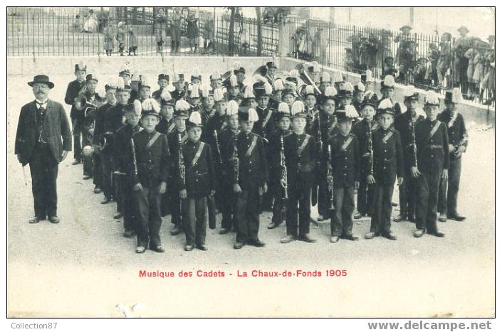 SUISSE - CANTON De NEUCHATEL - LA CHAUX De FONDS - MUSIQUE Des CADETS 1905 - TROMPETTE - TRUMPET - TROMBONNE - - La Chaux-de-Fonds