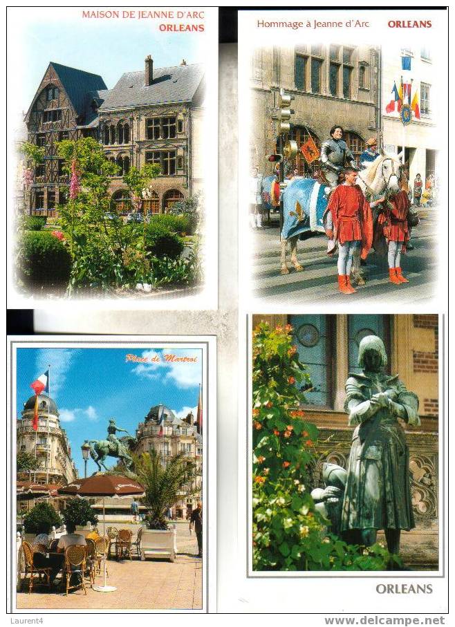 4 Carte Postale Sur Jeanne D'Arc - Orleans / 4 Joan Of Arc Postcard - Histoire