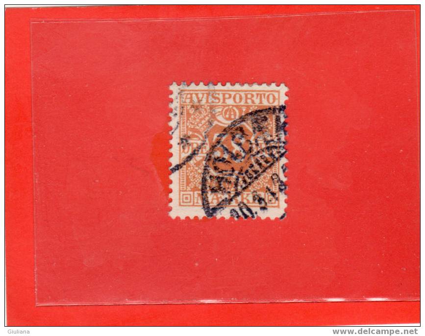 Danimarca - N. 6  Used (Unificato) 1907  Francobolli Per Giornali - Segnatasse