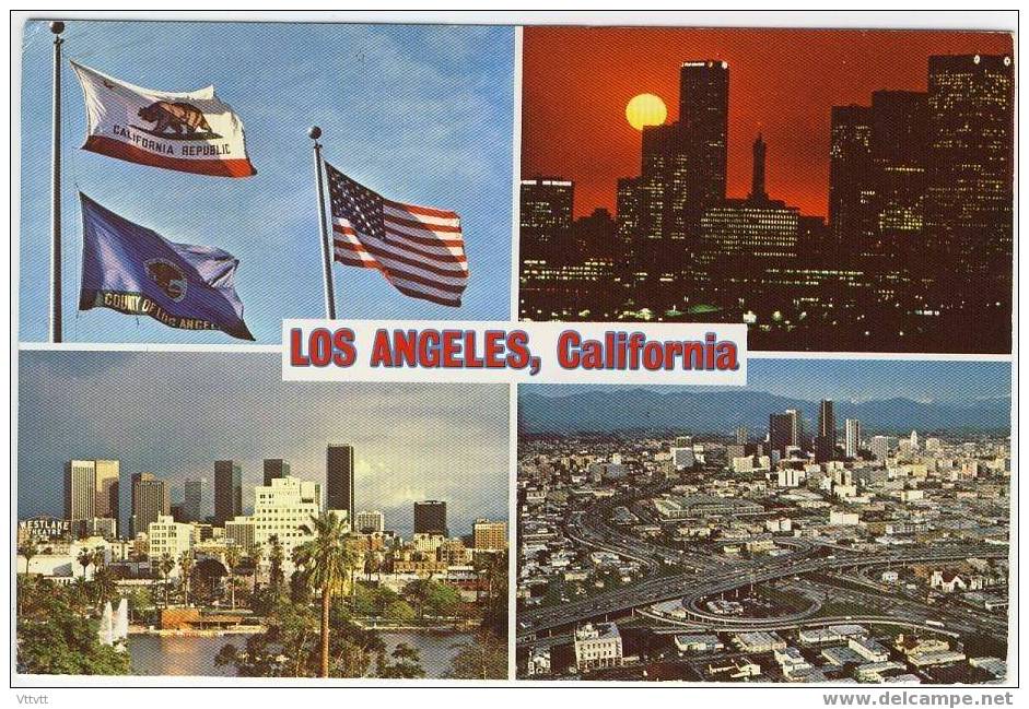 Etats-Unis, Californie (California), Los Angeles : Multivues. Timbre, Stamp, Air Mail, Hélicoptère, Igor Sikorsky - Los Angeles