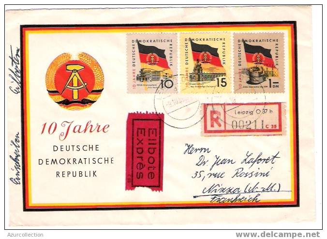 LETTRE 10 EM ANNIVERSAIRE D.D.R. - Maschinenstempel (EMA)