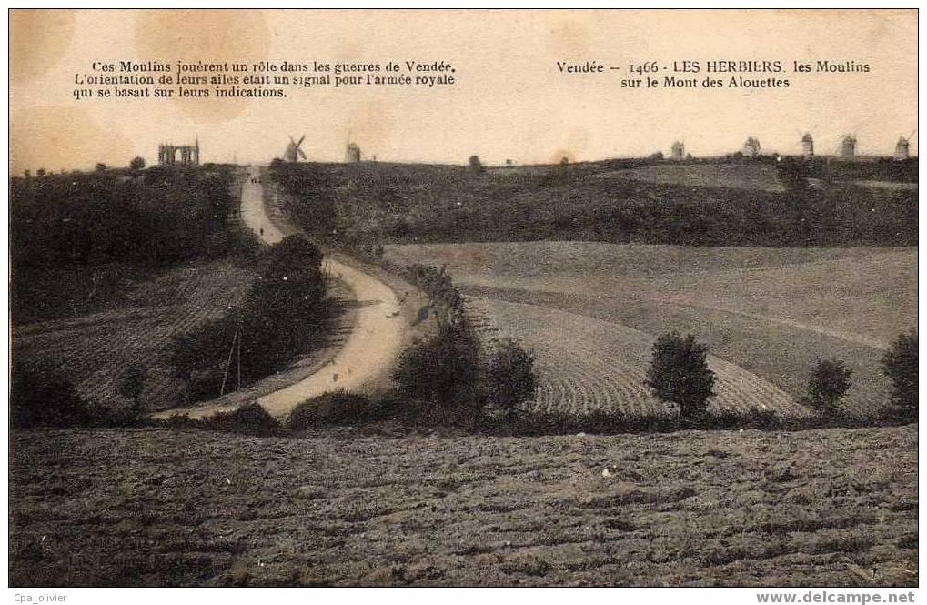 85 LES HERBIERS Moulins Sur Le Mont Des Alouettes, Ed Poupin 1466, Vendée, 190? - Les Herbiers