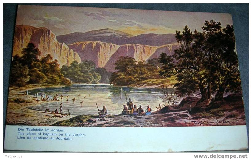 The Place Of Baptism On The Jordan River,Middle East,vintage Postcard - Palästina