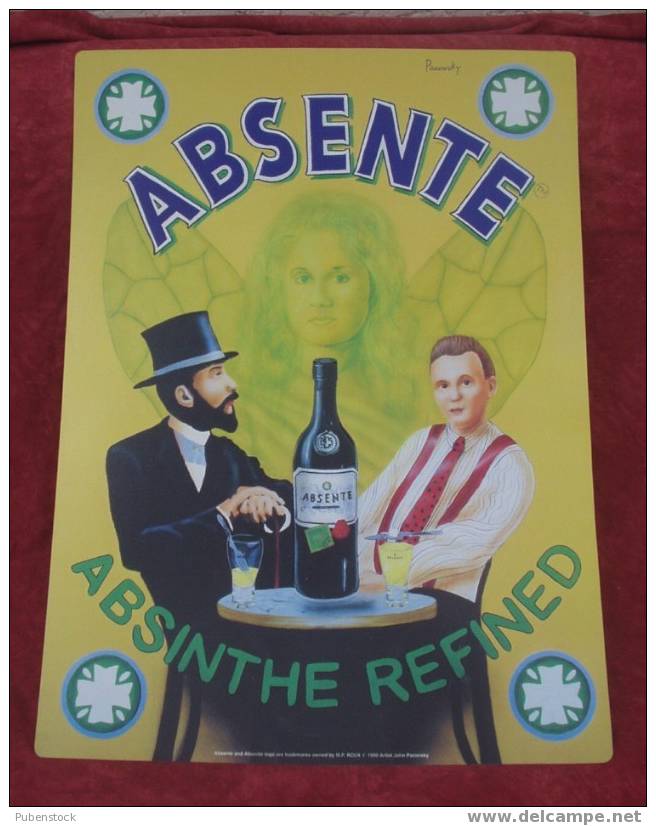 Plaque Métal "ABSENTE" Absinthe Refined. - Tin Signs (after1960)