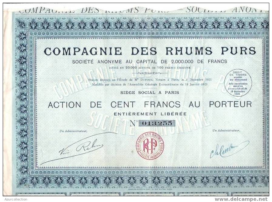 TITRE  . C DES RHUMS PURS - P - R