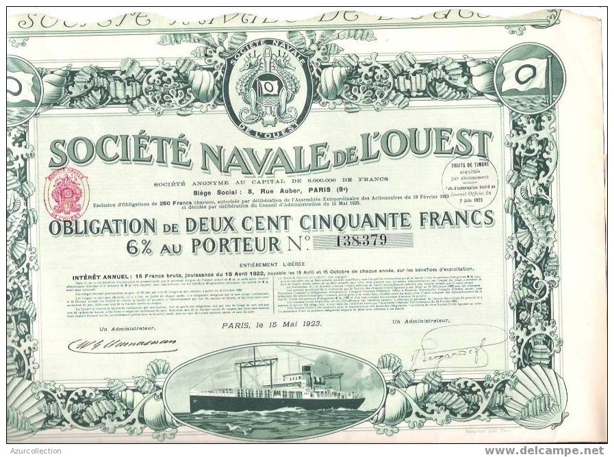 TITRE  .NAVALE DE L´OUEST - Navigazione