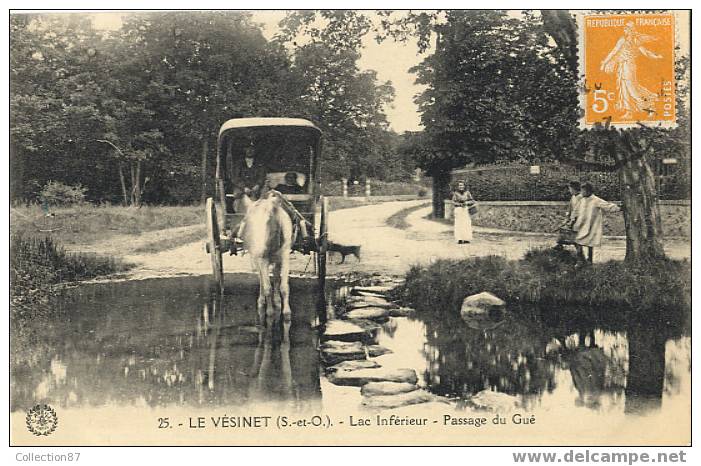 78 - YVELINES - LE VESINET - CARIOLE - PASSAGE Du GUE - LAC INFERIEUR - Edit. L´ABEILLE 25 - Le Vésinet