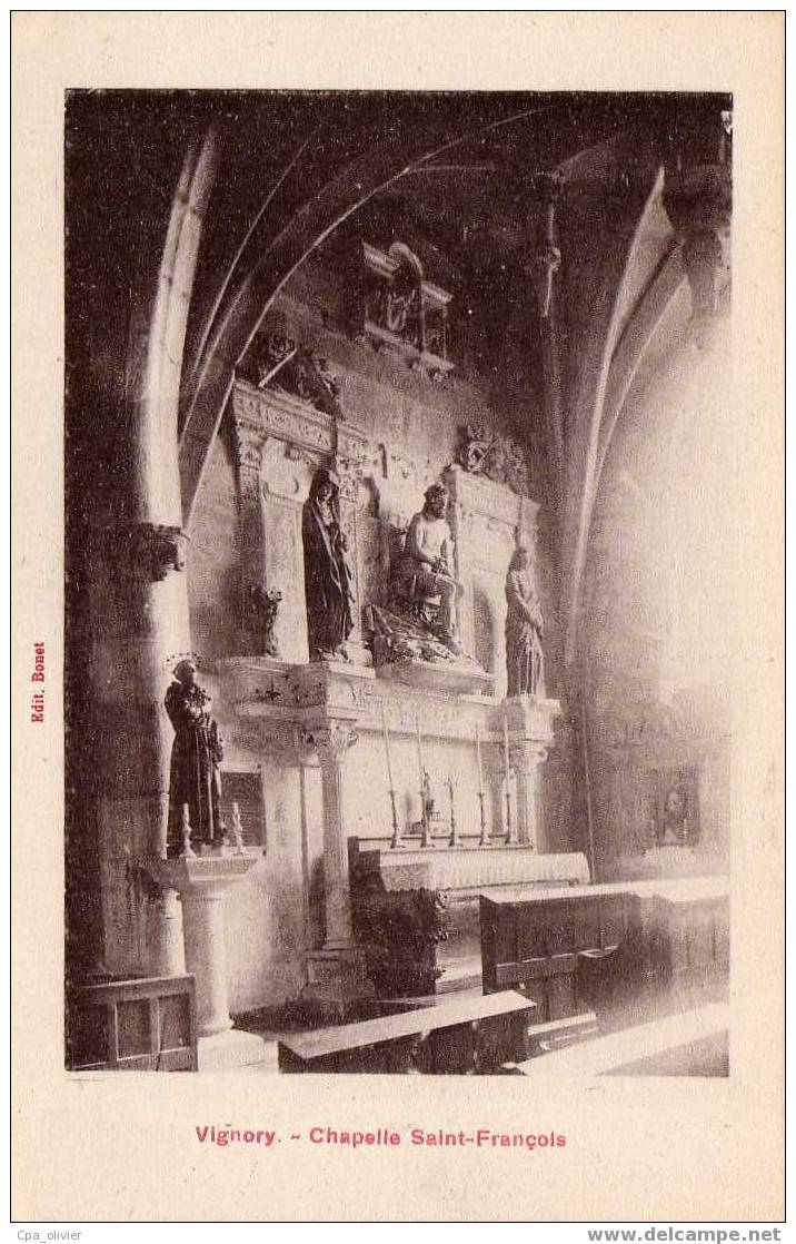 52 VIGNORY (envs Bologne) Chapelle St Francois, Intérieur, Ed Bonet, 192? - Vignory