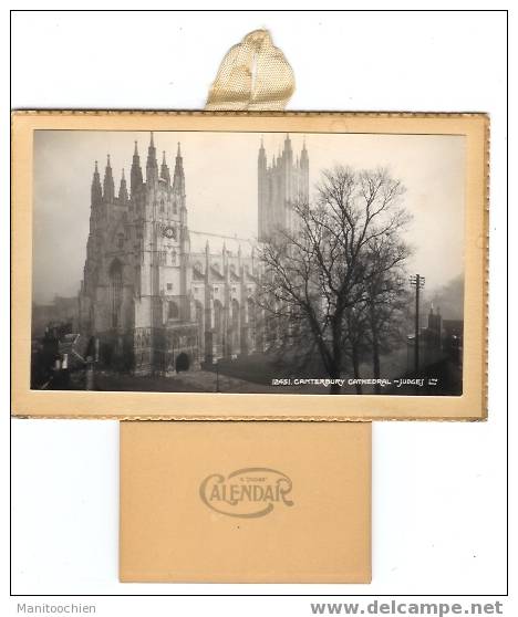 ROYAUME UNIE CANTERBURY CATHEDRAL CARTE SYSTEME AVEC PETIT CALENDRIER DE 1963 - Canterbury