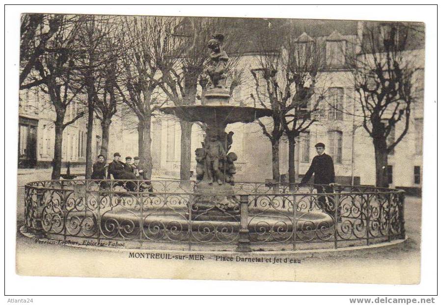 MONTREUIL - PLACE D'ARNETAL ET JET D'EAU    (D62) - Montreuil