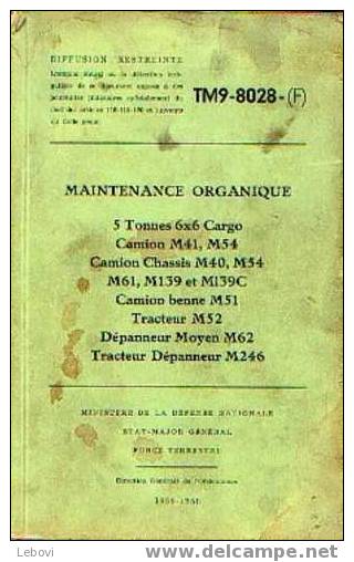 Militaire "Maintenance Organique" (1955/1960) - Voir Références Sur Image - Voertuigen