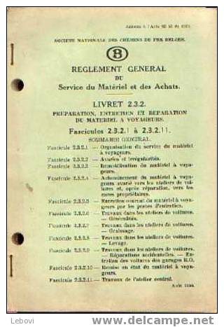 "S.N.C.B. - Réglement Du Service Du Matériel Et Des Achats" (1950) - Spoorweg