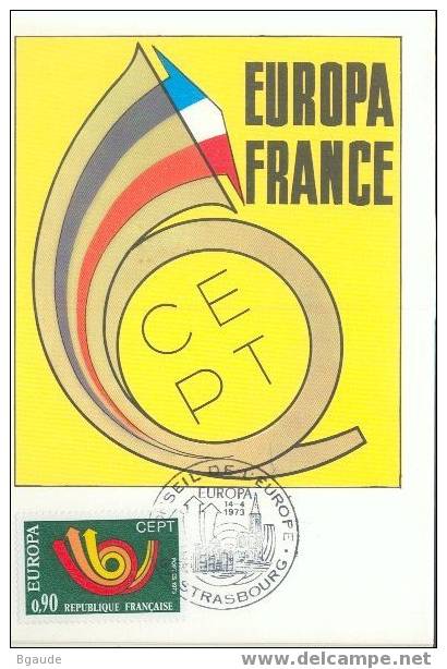 FRANCE  EUROPA CEPT 1973 NUM YVERT 1753 CODE POSTAL - 1973