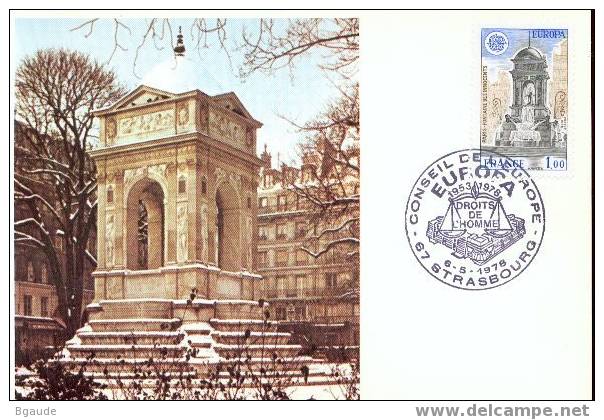 FRANCE  CARTE MAXIMUM  EUROPA CEPT 1978 NUM YVERT 2008 MONUMENTS FONTAINE DES INNOCENTS PARIS - 1978