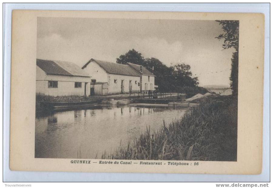 QUIHEIX - ENTREE DU CANAL - RESTAURANT - Téléphone : 16 - Nort Sur Erdre