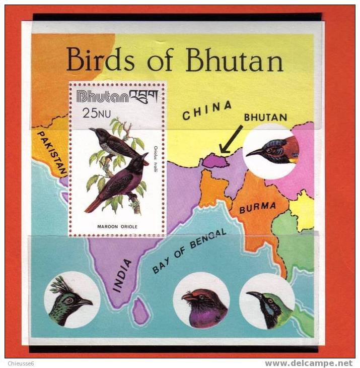 Bhoutan ** Bloc N° 81 - Oiseaux - Bhutan