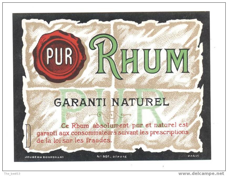 Etiquette De Rhum Pur - Rhum