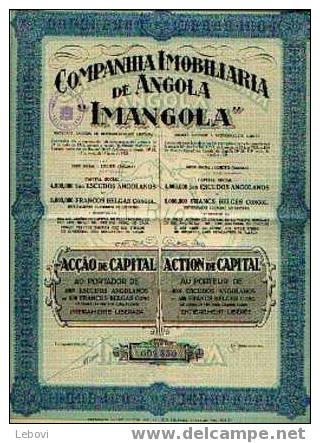 LOBITO (Angola) "Companhia Imobiliaria De Angola IMANGOLA" - Action De Capital - Africa