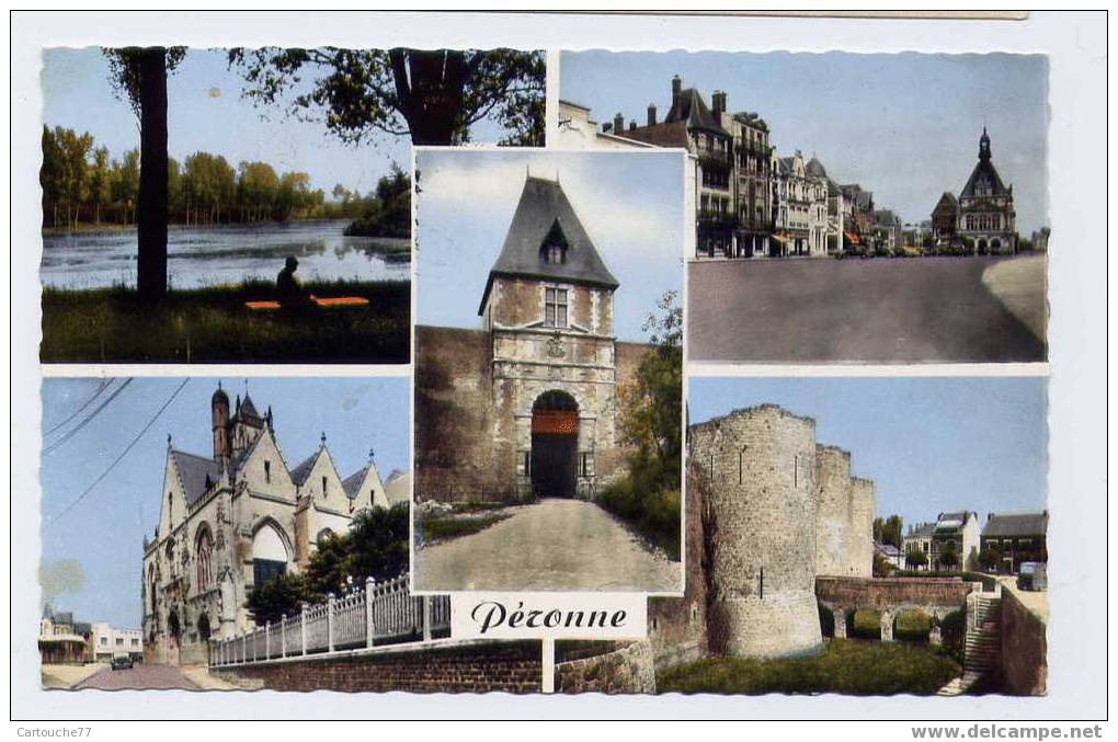 K2 - PERONNE - Jolie Multivues De 1964 - Etang Du Cam - Place Louis Daubré - Porte De Bretagne - Le Château - église - Peronne