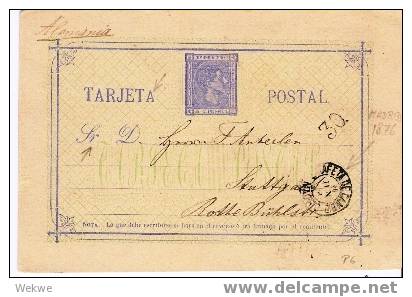 EE008 /  SPANIEN - 1876 – Madrid  - Stuttgart, Deutschland – Kleine Druckvarianten (P 6) - 1850-1931