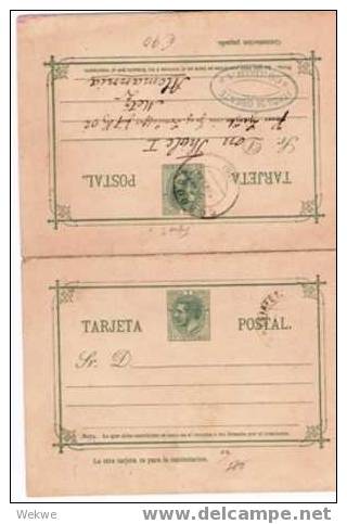 EE012 /  SPANIEN - 1884 – Doppelkarte Cordoba/Deutschland (Metz) - 1850-1931