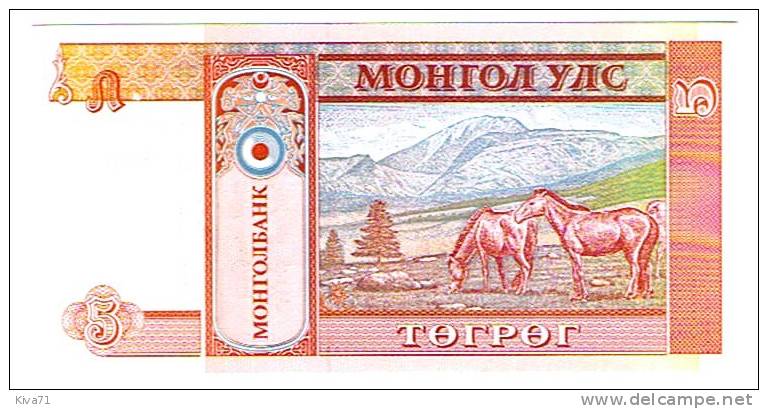 5 Tugrik    "MONGOLIE"    Cheval P53  UNC   Ro30 - Mongolie