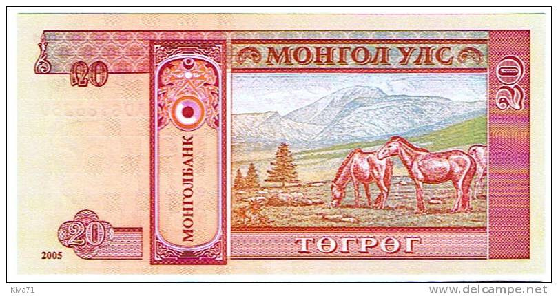 20 Tugrik    "MONGOLIE"  Cheval   P55  UNC   Ro31 - Mongolië