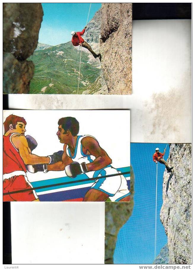 2 Carte Sur L´alpinisme + 1 Sur La Boxe / 2 Rock Climbing Card + 1 Boxing - Alpinisme