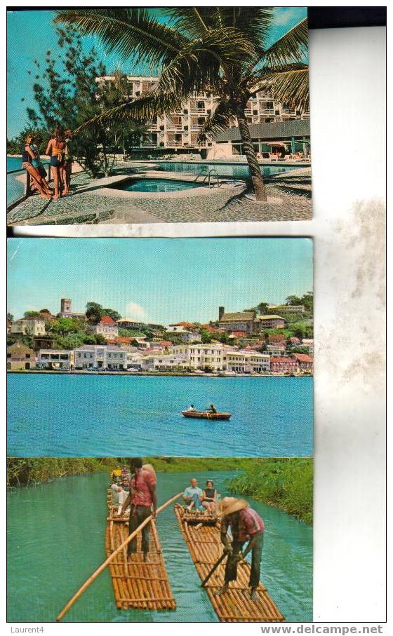 3 Carte D´ile - 3 Island Postcard / Maurituis - Jamaica - Grenada - Mauritius
