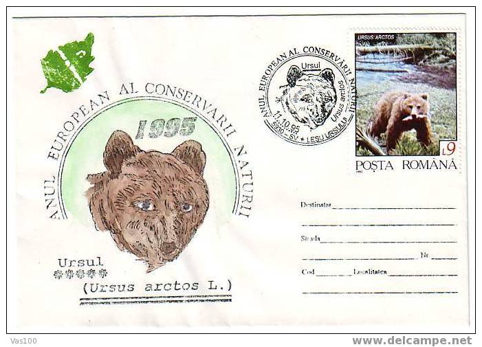 ROMANIA COVER WITH CANCELL OURS BEAR URSUS ARCTOS 1995. - Ours