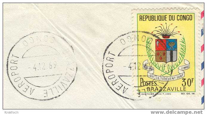Congo - Lettre Brazzaville Aéroport 1969 - Oblitérés