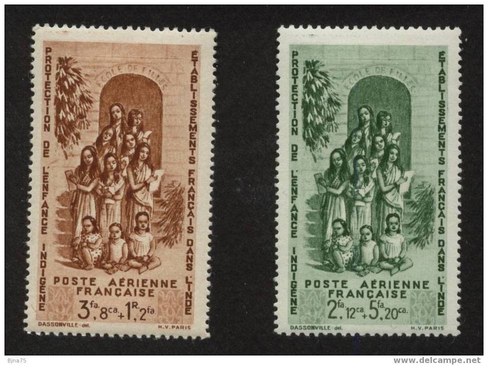 INDE  PA Poste Aérienne    N°YT 7* & 8*     -    Cote 2 Euros     -     Neuf Sur Charnière - Unused Stamps