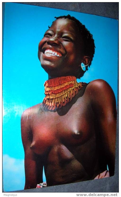 Zambia,African Woman,Folklore,postcard,naked Girl,Topless - Zambie