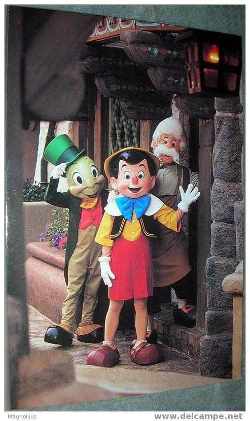 Pinochio, Geppetto, Disney, Cartoon, Postcard - Disneyland