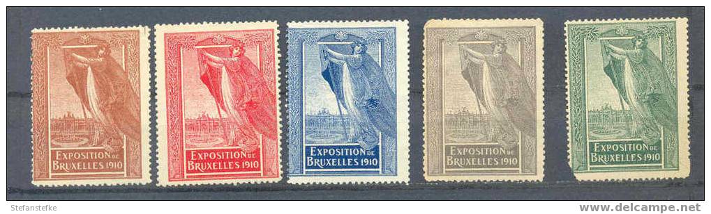 Belgie Ocb Nr :  Vicindo Bruxelles 1910 Met Scharnier, 1 Zonder Gom, 1 Met Schade Li Onder (zie Scan) - Privées & Locales [PR & LO]