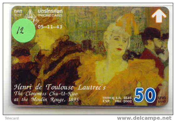 HENRI DE TOULOUSE-LAUTREC Schilderij Painting Painture Sur Telecarte Thailand (12) - Pittura