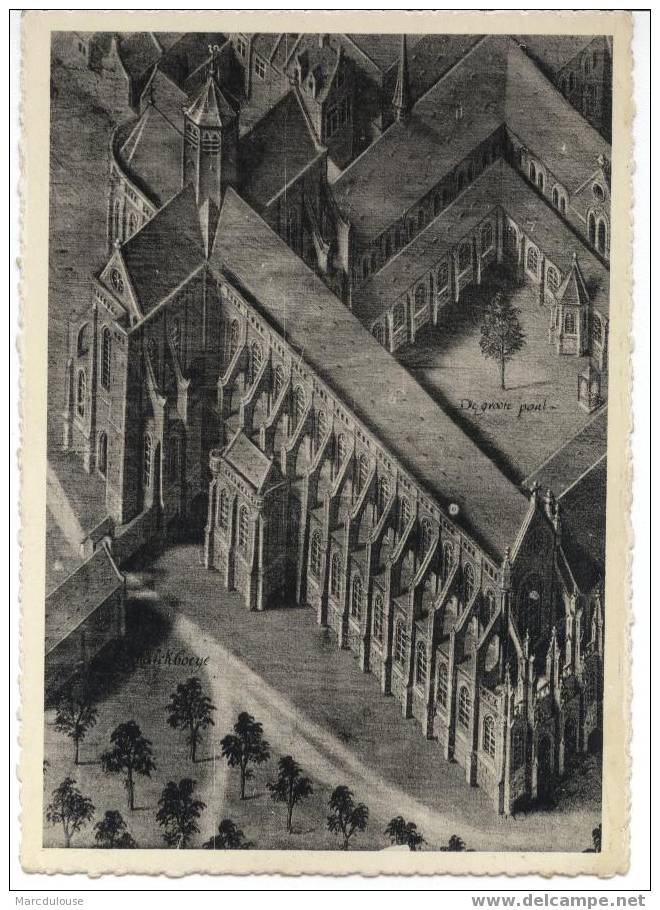 Koksijde. Coxyde. Oude Abdij Ter Duinen, De Kerk (volgens Schilderij Van P.P. Pourbus). Ancienne Abbaye Dunes, L´église. - Koksijde