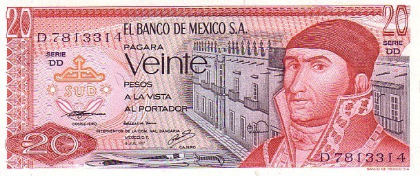 MEXIQUE   20 Pesos   Daté Du 08-07-1977  Pick 64b     ***** BILLET  NEUF ***** - Mexique